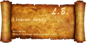 Linkner Bekő névjegykártya